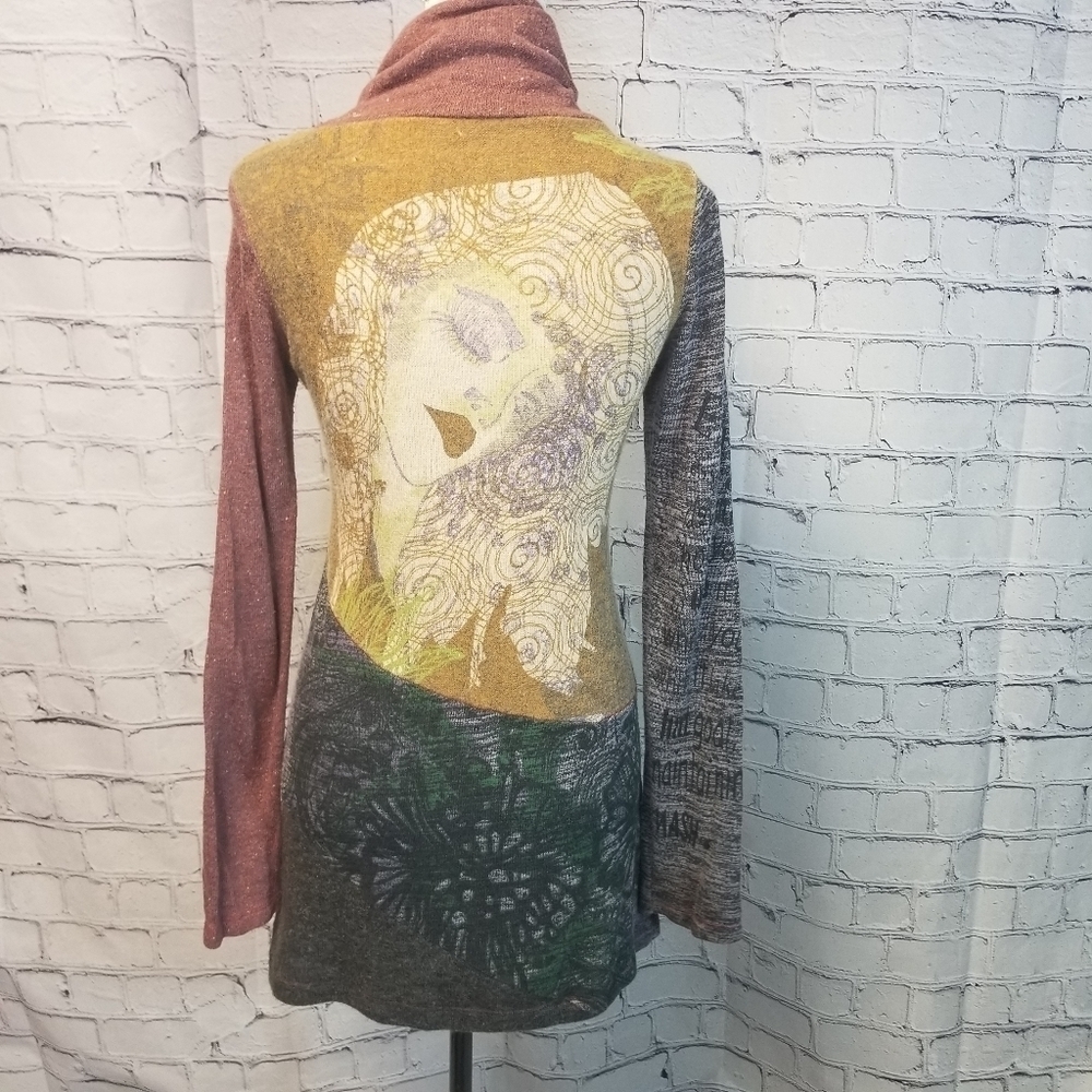 Y2k Bella Carra Art To Wear Artsy Sweater knit dress Atw - Picture 7 of 15